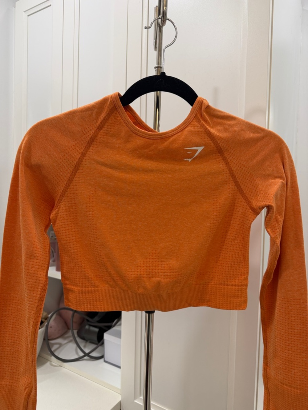 Gymshark Bright Orange Long Sleeve Seamless Crop Top